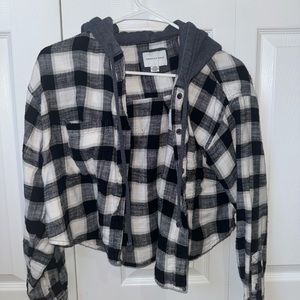 American Eagle oversized flannel hoodie